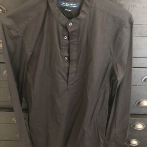 Zara Black Pull over Dress Shirt - Rock & Roll